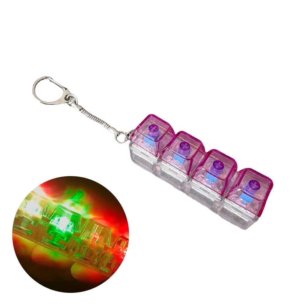 LED Crystal Keycap Keychain Fidget Toy - Stress Relief and Decompression Gadget