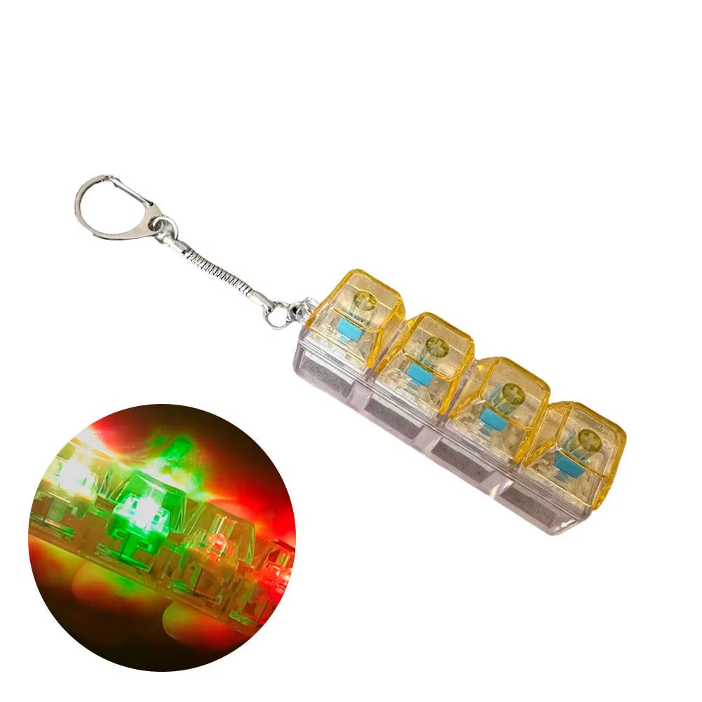 LED Crystal Keycap Keychain Fidget Toy - Stress Relief and Decompression Gadget