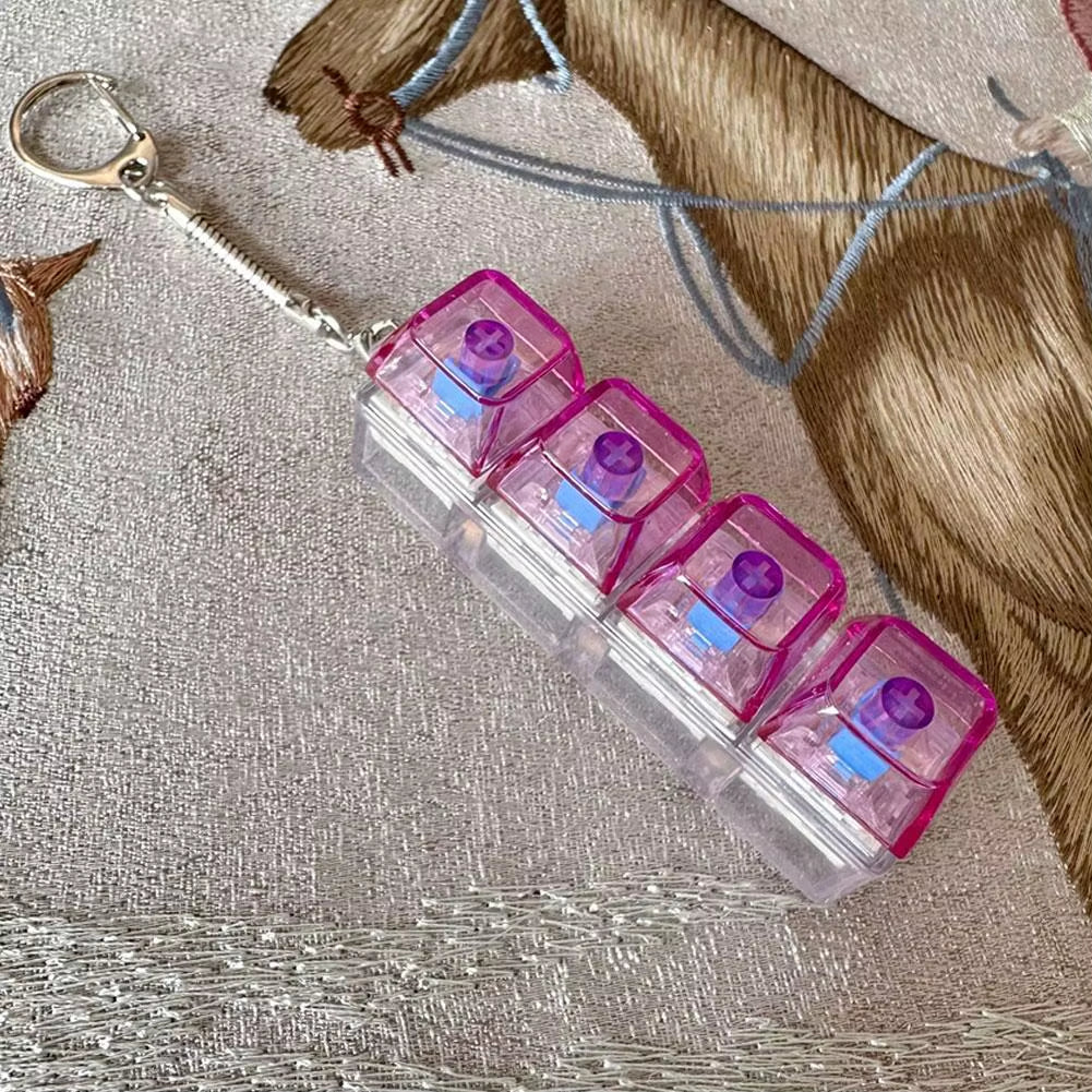 LED Crystal Keycap Keychain Fidget Toy - Stress Relief and Decompression Gadget