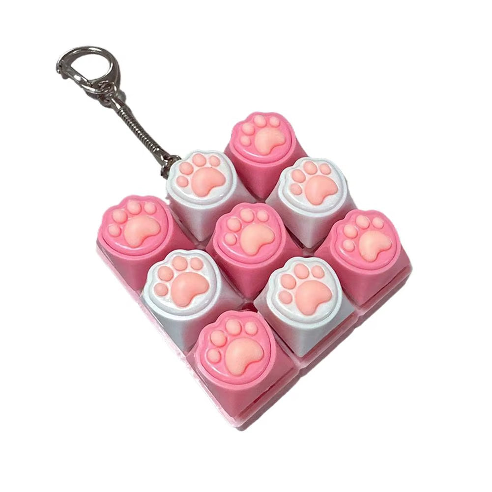 LED Crystal Keycap Keychain Fidget Toy - Stress Relief and Decompression Gadget