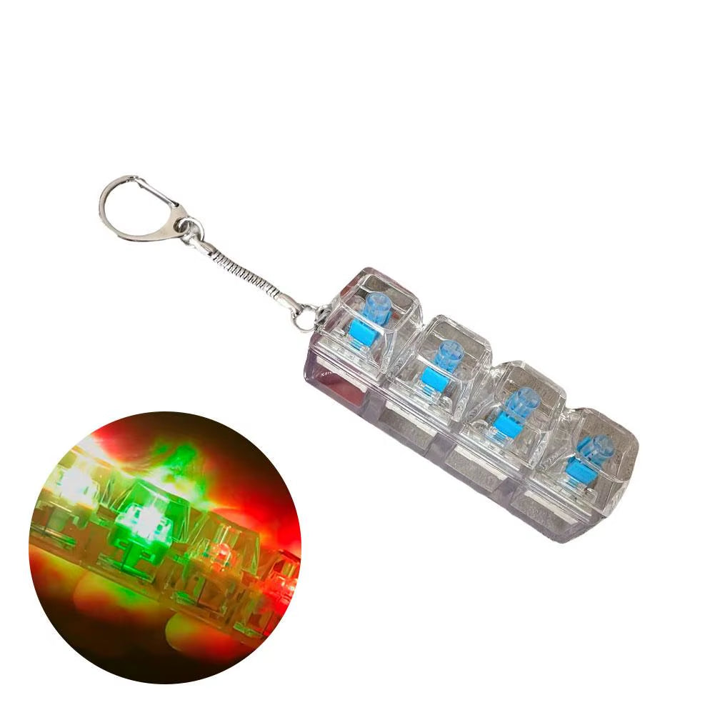 LED Crystal Keycap Keychain Fidget Toy - Stress Relief and Decompression Gadget