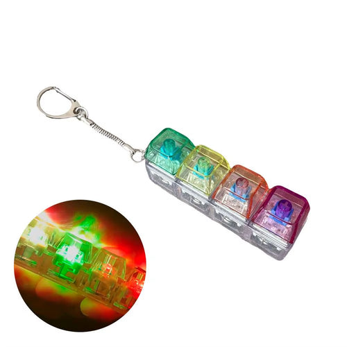 LED Crystal Keycap Keychain Fidget Toy - Stress Relief and Decompression Gadget