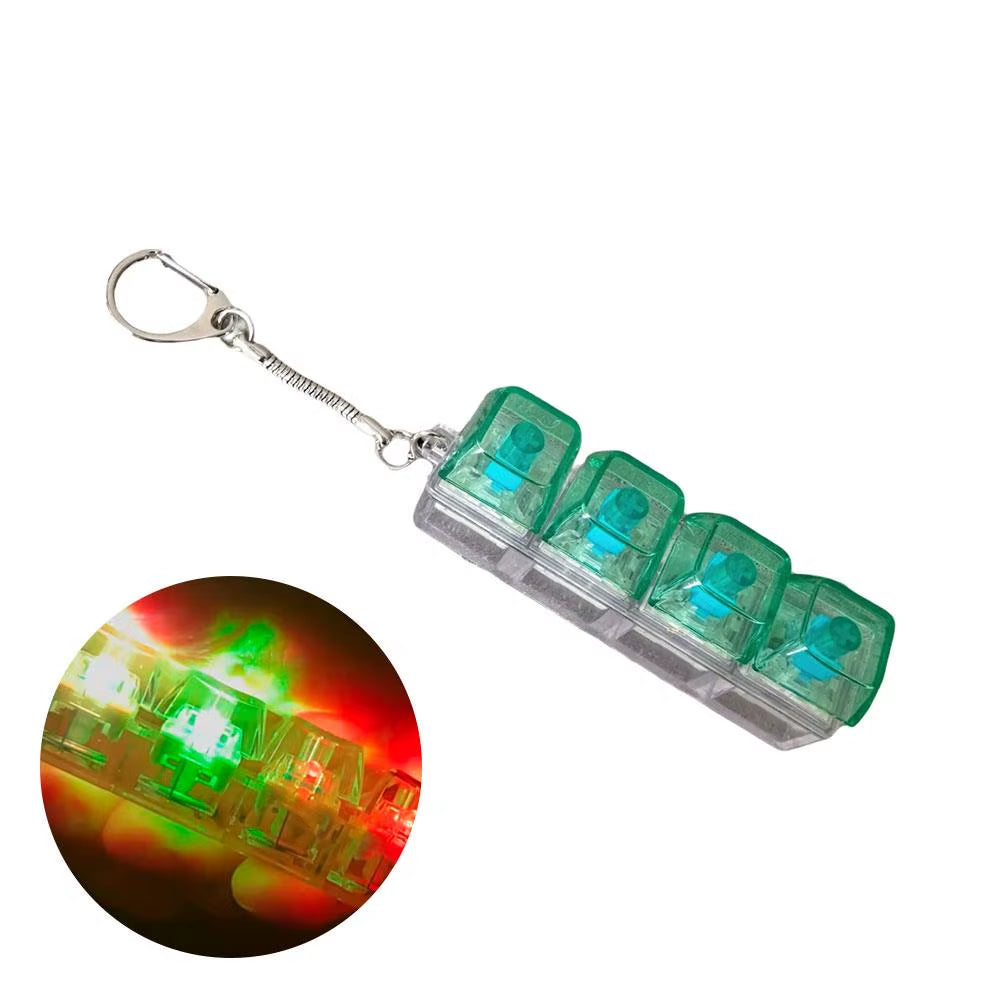 LED Crystal Keycap Keychain Fidget Toy - Stress Relief and Decompression Gadget